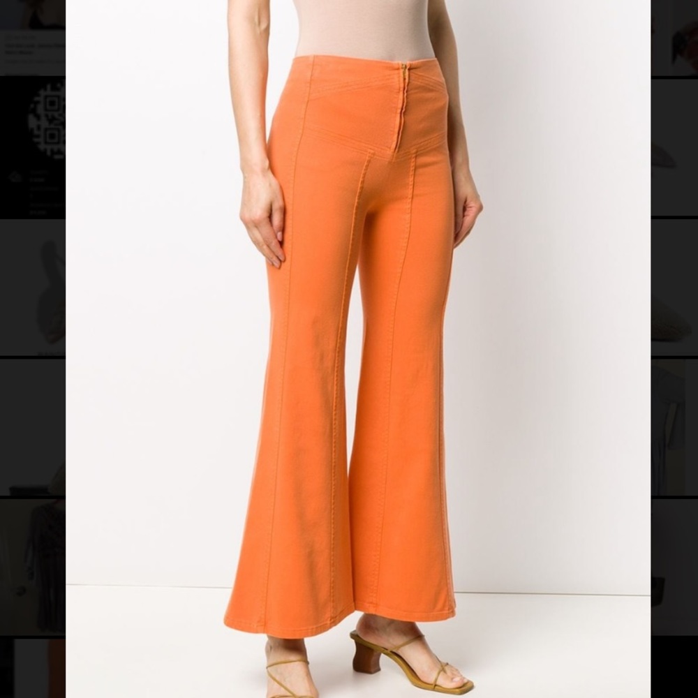 Alberta Ferretti High-waisted Flared Trousers - Orange